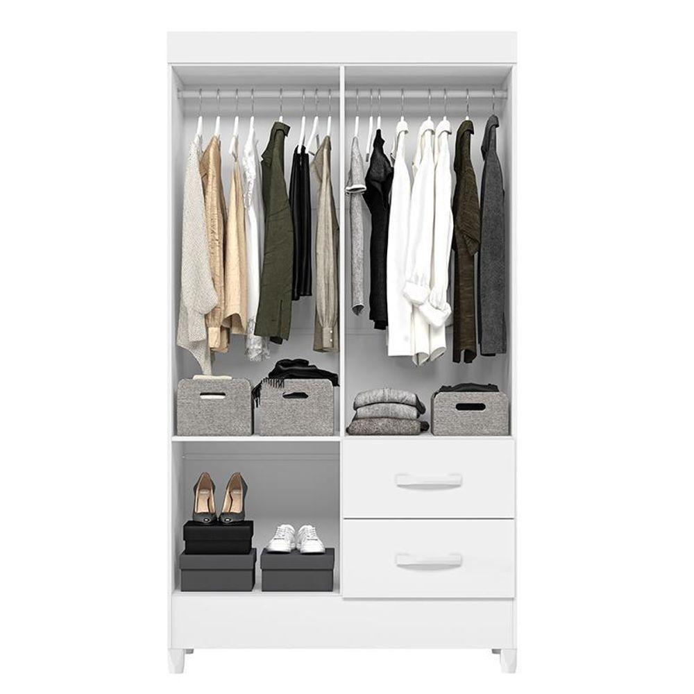 Guarda Roupa Mobi 4 Portas E 2 Gavetas Flex Branco Fosco - Móveis Albatroz Branco Fosco - 3
