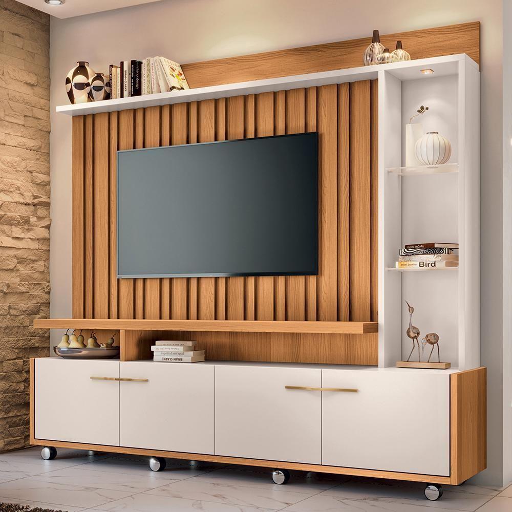 Estante Home Theater Titan Ripado Cinamomo-off White Para Tv Até 60? - Hb Móveis Cinamomo-off White - 2