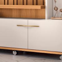 Estante Home Theater Titan Ripado Cinamomo-off White Para Tv Até 60? - Hb Móveis Cinamomo-off White - 5