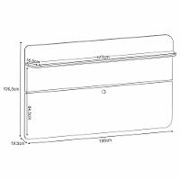 Painel Suspenso Curv 1.8 Castanho-off White Para Tv Até 70 - Hb Móveis Castanho-off White - 3