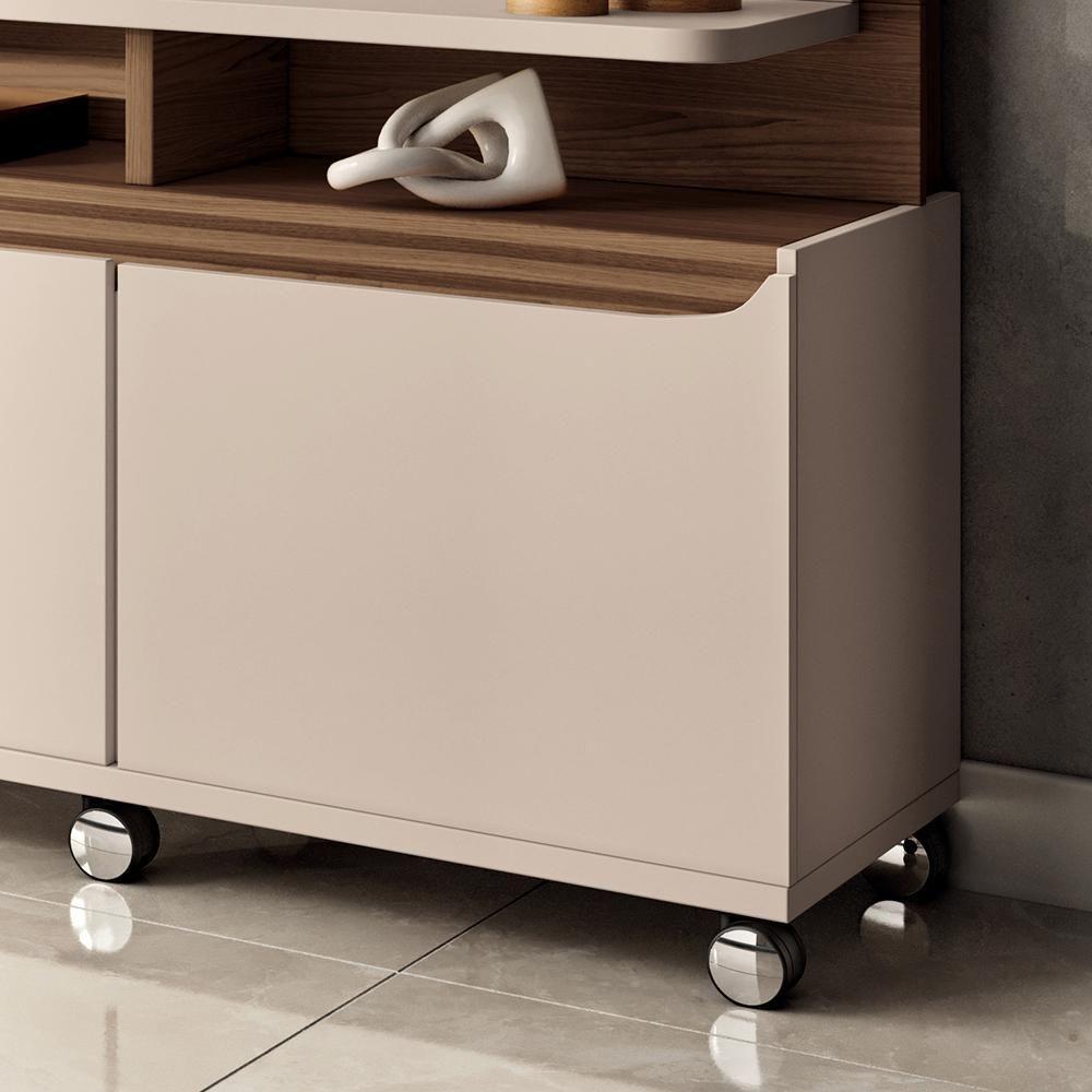 Estante Home Theater Quantum Off White-castanho Para Tv Até 70? - Hb Móveis Off White-castanho - 6