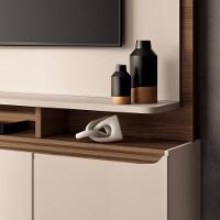 Estante Home Theater Quantum Off White-castanho Para Tv Até 70? - Hb Móveis Off White-castanho