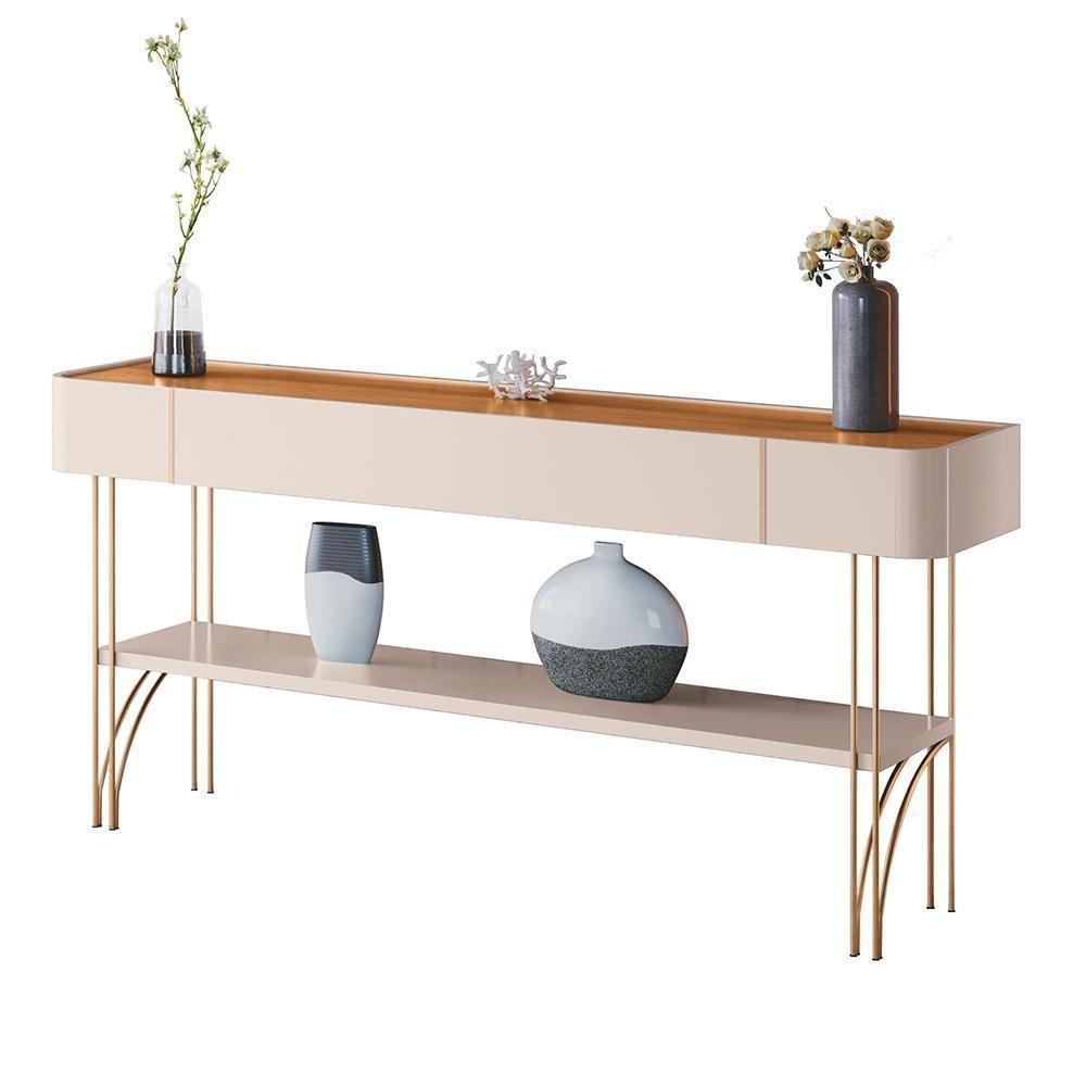 Aparador Vivant E Mesa De Centro Cadenza Off White-cinamomo - Hb Móveis Off White-cinamomo - 3