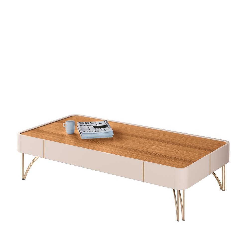 Aparador Vivant E Mesa De Centro Cadenza Off White-cinamomo - Hb Móveis Off White-cinamomo - 4