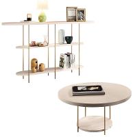 Aparador Intinity E Mesa De Centro Sky Com Tampo Em Mdf Off White - Hb Móveis Off White - 1