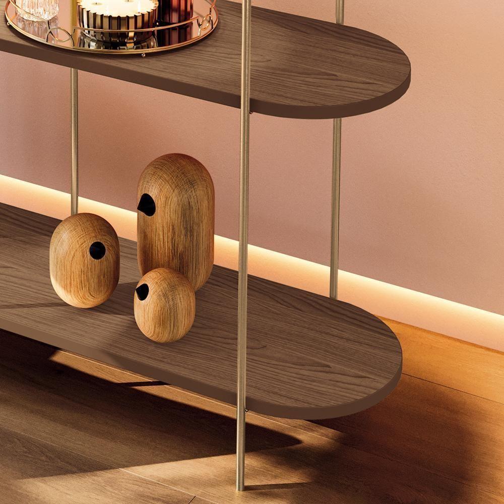 Aparador Sala De Estar Infinity Castanho - Hb Móveis Castanho - 5