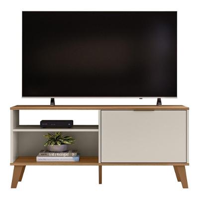Rack Bancada Madri 120cm Off White-nature Para Tv Até 50? - Peternella Móveis Off White-nature