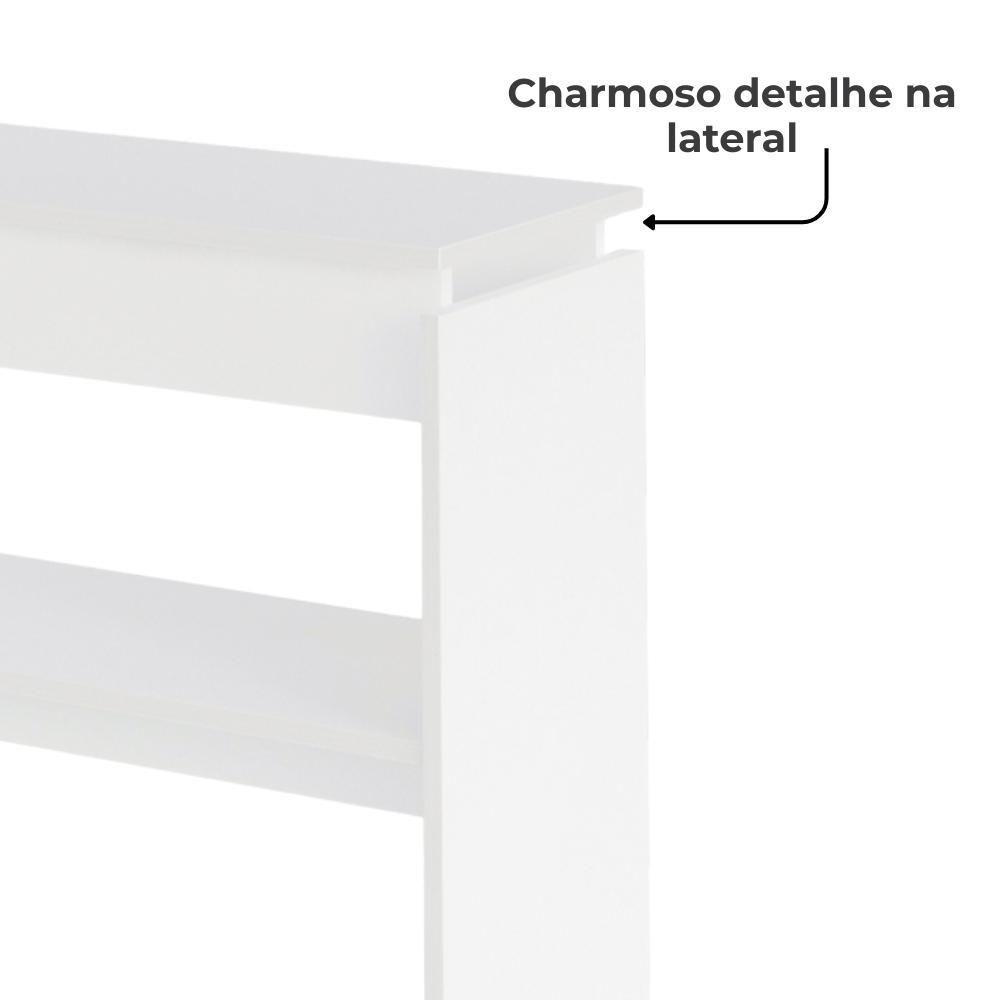 Buffet Aparador 1 Prateleira 100 Cm Branco Arly - 5