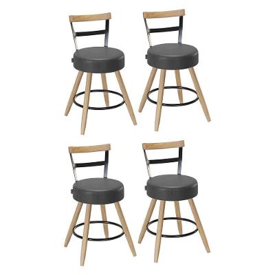 Kit 4 Cadeiras Moscou 79cm Couríssimo Preto - Salaone Preto