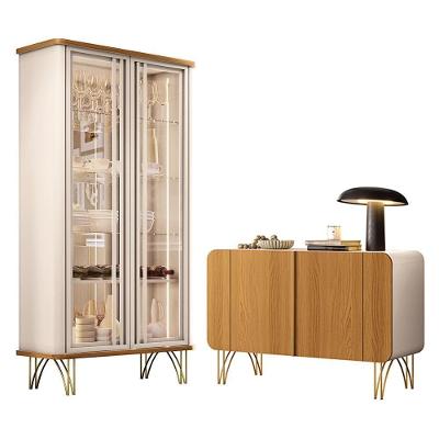 Sala De Jantar Com Cristaleira évora E Balcão Buffet Bevenuto Off White-cinamomo - Hb Móveis Off White-cinamomo