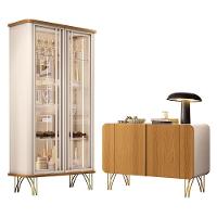 Sala De Jantar Com Cristaleira évora E Balcão Buffet Bevenuto Off White-cinamomo - Hb Móveis Off White-cinamomo - 1