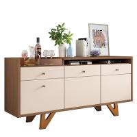 Sala De Jantar Com Cristaleira ópera E Buffet Aparador Sollare Off White-castanho - Hb Móveis Off White-castanho - 5