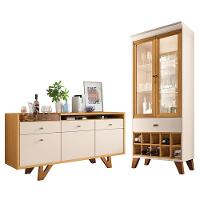 Sala De Jantar Com Cristaleira ópera E Buffet Aparador Sollare Off White-cinamomo - Hb Móveis Off White-cinamomo - 1