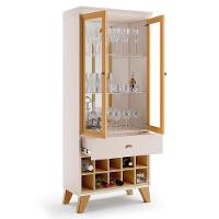 Sala De Jantar Com Cristaleira ópera E Buffet Aparador Sollare Off White-cinamomo - Hb Móveis Off White-cinamomo