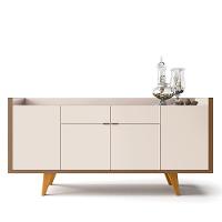 Sala De Jantar Com Cristaleira ópera E Buffet Aparador Melodia Off White-castanho - Hb Móveis Off White-castanho - 5