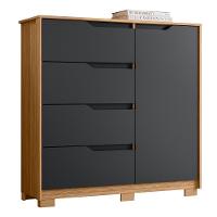 Cômoda Sole 1 Porta E 4 Gavetas Flex Titanium-nature - Móveis Albatroz Titanium-nature - 1