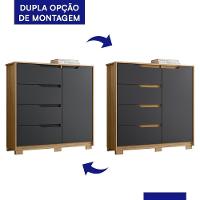 Cômoda Sole 1 Porta E 4 Gavetas Flex Titanium-nature - Móveis Albatroz Titanium-nature - 2