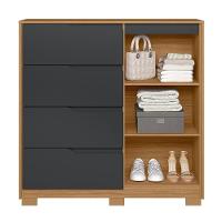 Cômoda Sole 1 Porta E 4 Gavetas Flex Titanium-nature - Móveis Albatroz Titanium-nature