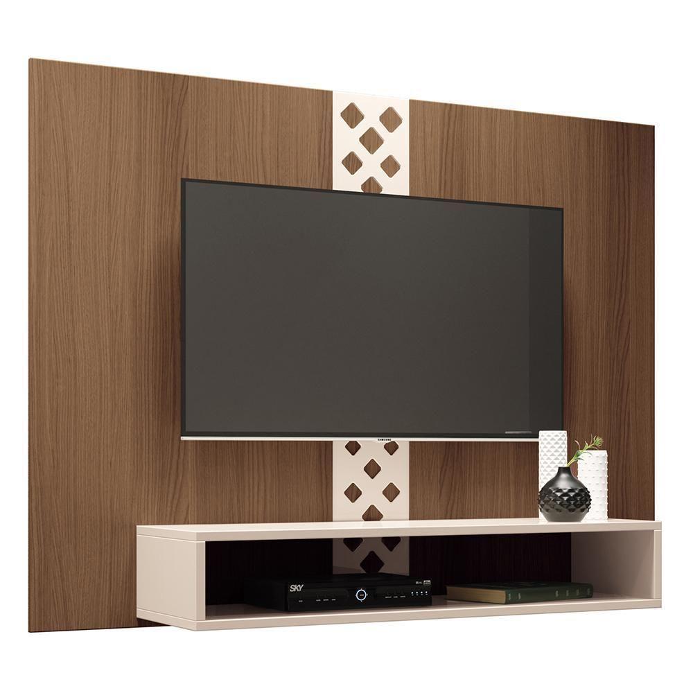Painel Suspenso Form Castanho-off White Para Tv Até 47 - Hb Móveis Castanho-off White - 1