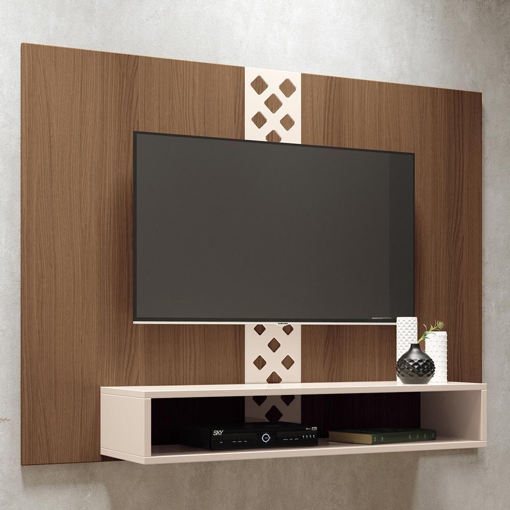 Painel Suspenso Form Castanho-off White Para Tv Até 47 - Hb Móveis Castanho-off White - 3