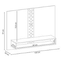 Painel Suspenso Form Castanho-off White Para Tv Até 47 - Hb Móveis Castanho-off White - 2