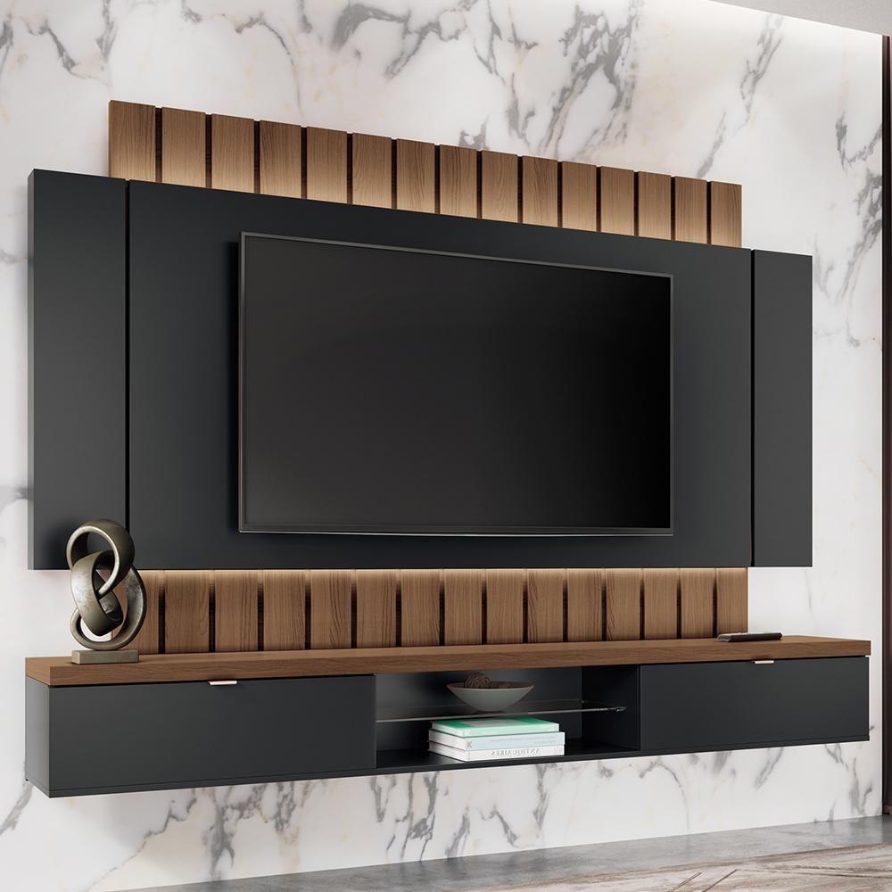 Home Suspenso Illusion 2.2 Preto-castanho Para Tv Até 70? - Hb Móveis Preto-castanho - 2