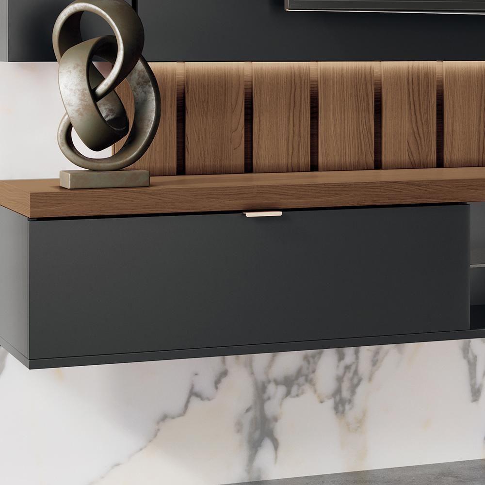 Home Suspenso Illusion 2.2 Preto-castanho Para Tv Até 70? - Hb Móveis Preto-castanho - 4