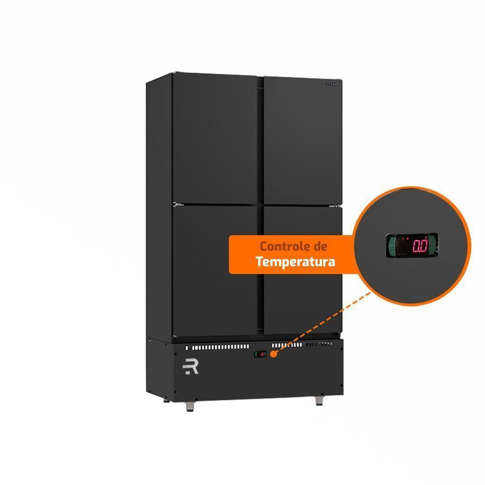 Mini Câmara 4 Portas Resfriados 744l Preto 0 A 7ºc Ar Forçado Motor Inferior Mcr4pp - Refrimate 220V - 3
