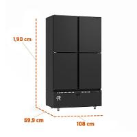 Mini Câmara 4 Portas Resfriados 744l Preto 0 A 7ºc Ar Forçado Motor Inferior Mcr4pp - Refrimate 220V - 2