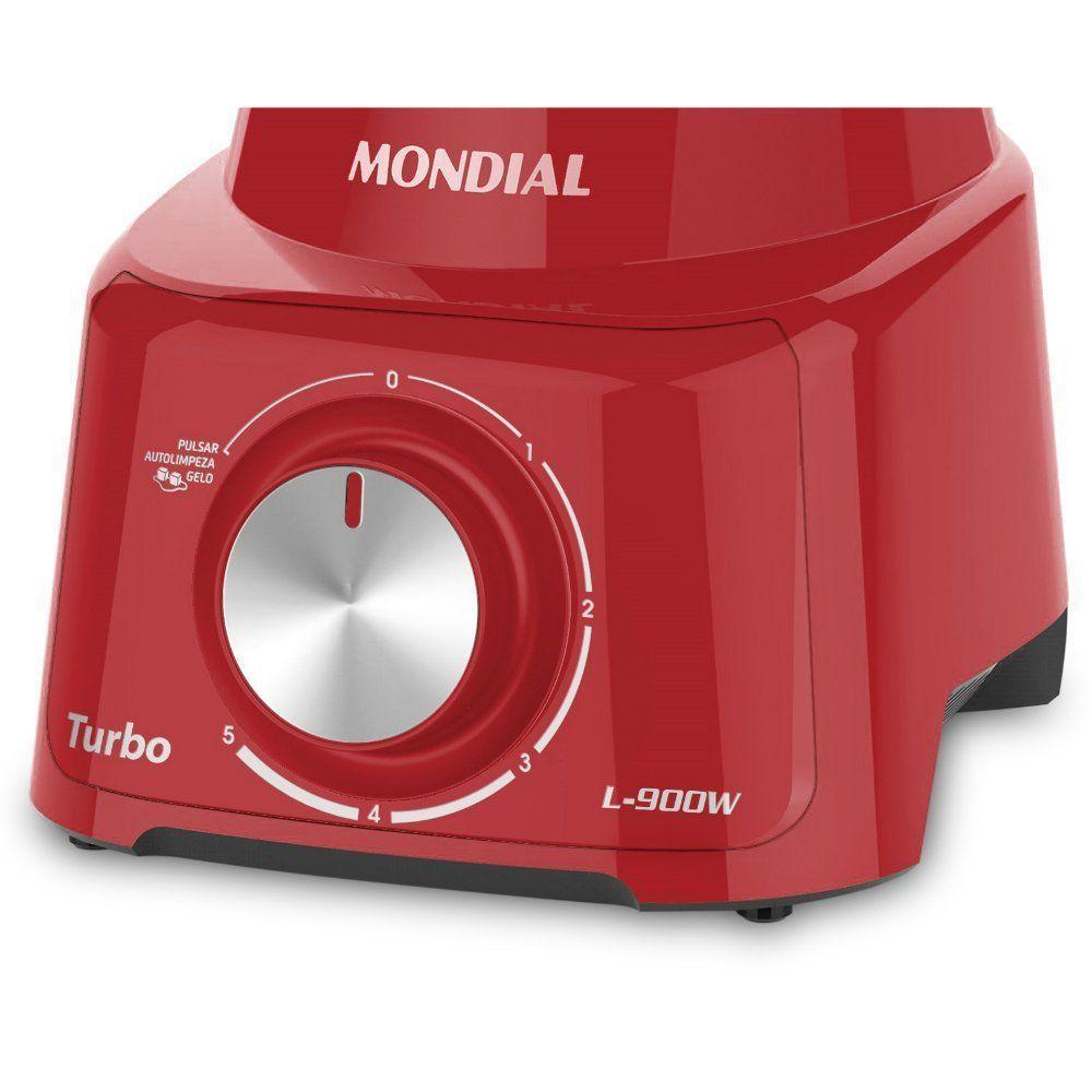 Liquidificador Mondial Turbo Full Red L-900W Vermelho - 220V - 4