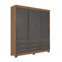 Guarda-roupa Casal 194,40 3 Pt 9 Gv Dante Estilo Mm Jatoba/grafitte - 2
