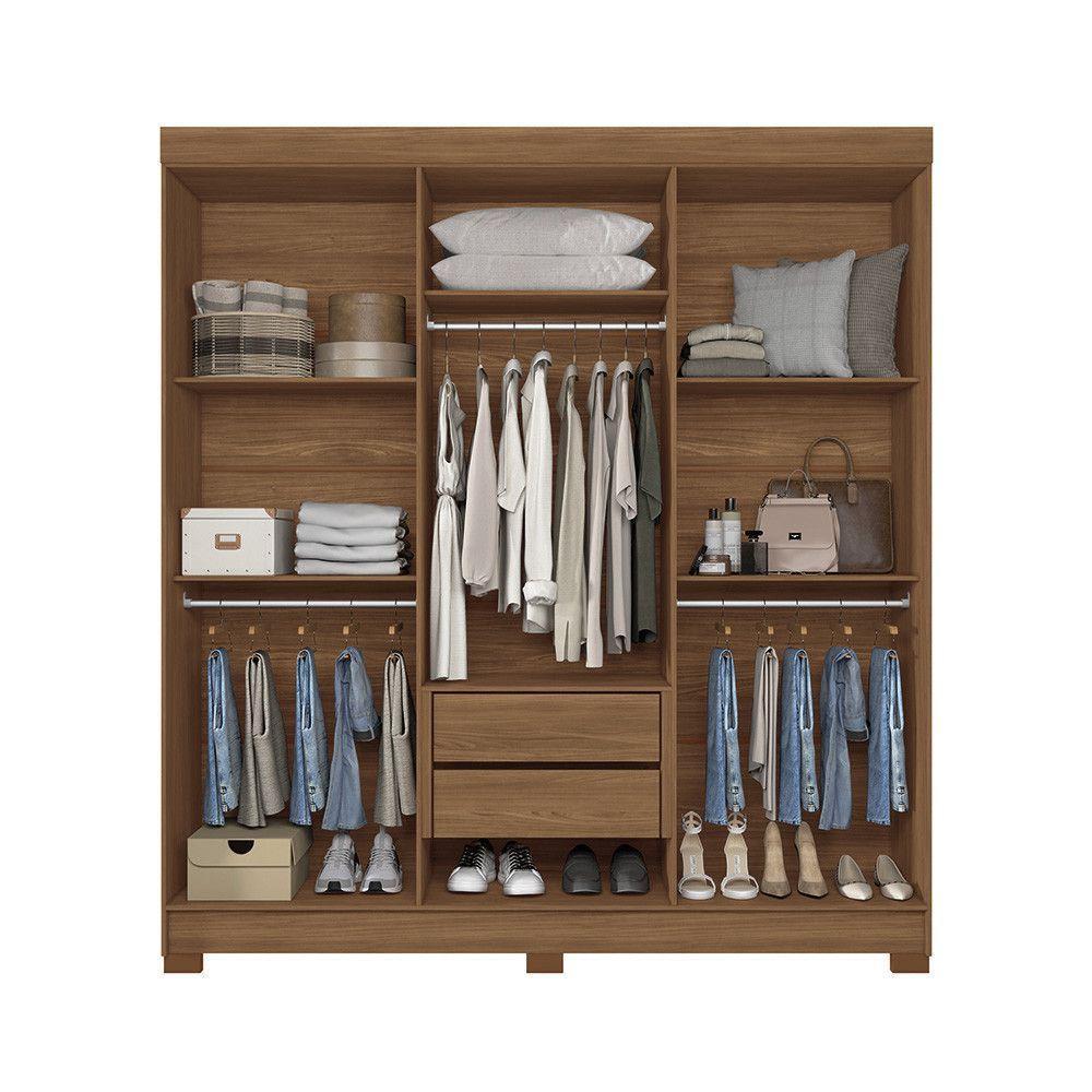 Guarda-roupa Casal 194,4cm 6 Pt 2 Gv C Esp Horácio Estilo Mm Jatoba/grafitte - 3