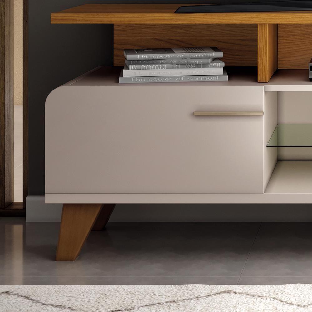 Rack Bancada Essenza 1.6 Off White-cinamomo Para Tv Até 60? - Hb Móveis Off White-cinamomo - 3