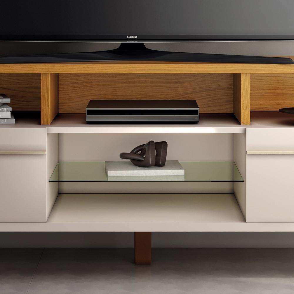 Rack Bancada Essenza 1.6 Off White-cinamomo Para Tv Até 60? - Hb Móveis Off White-cinamomo - 4