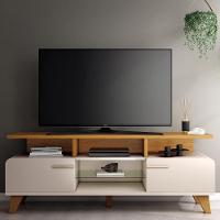 Rack Bancada Essenza 1.6 Off White-cinamomo Para Tv Até 60? - Hb Móveis Off White-cinamomo - 2