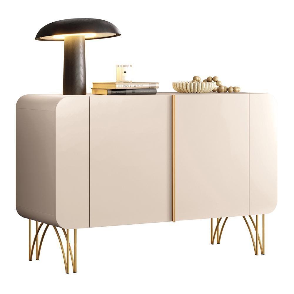 Sala De Jantar Com Cristaleira évora E Balcão Buffet Bevenuto Off White - Hb Móveis Off White - 6