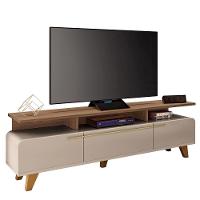 Rack Bancada Essenza 2.0 Off White-castanho Para Tv Até 70? - Hb Móveis Off White-castanho - 1