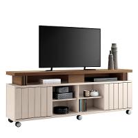 Rack Bancada Briz 1.8 Off White-castanho Para Tv Até 70? - Hb Móveis Off White-castanho - 1