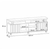 Rack Bancada Briz 1.8 Off White-castanho Para Tv Até 70? - Hb Móveis Off White-castanho - 2