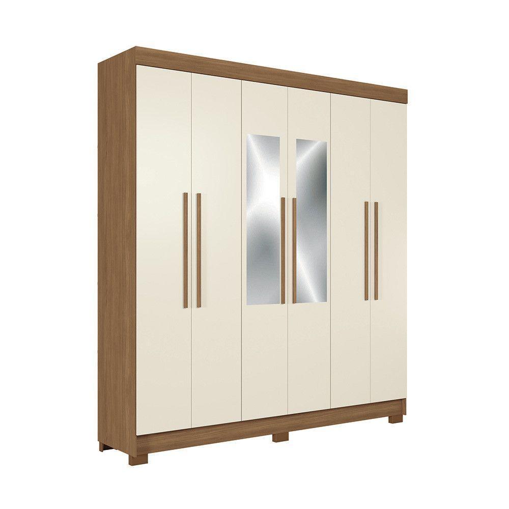 Guarda-roupa Casal 194,4cm 6 Pt 2 Gv C Esp Horácio Estilo Mm Jatoba/areia - 2
