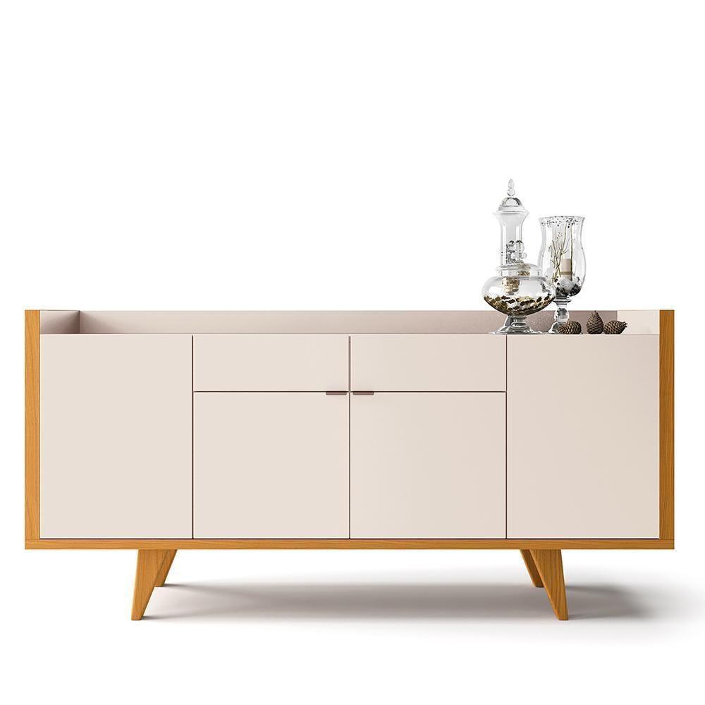 Sala De Jantar Com Cristaleira ópera E Buffet Aparador Melodia Off White-cinamomo - Hb Móveis Off White-cinamomo - 5