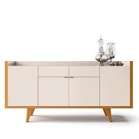 Sala De Jantar Com Cristaleira ópera E Buffet Aparador Melodia Off White-cinamomo - Hb Móveis Off White-cinamomo - 5