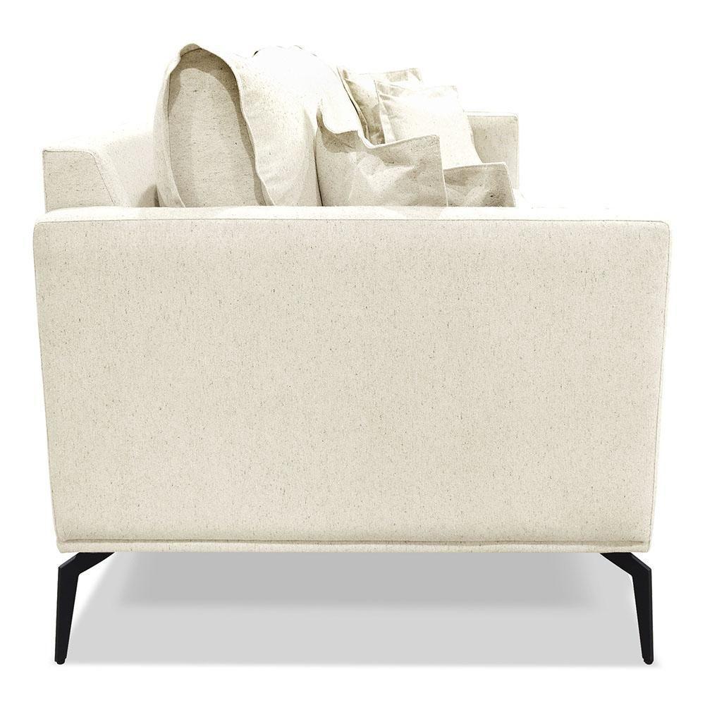 Sofá 2 Lugares 180cm Pés De Metal Vecchia S06 Linho Natural - Mpozenato - 7