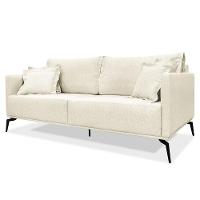 Sofá 2 Lugares 180cm Pés De Metal Vecchia S06 Linho Natural - Mpozenato - 1