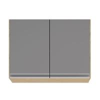 Armário De Cozinha Modulado De Canto 7 Peças Cp24 Com Pia Inox Castanho/cinza - Lumil - 9