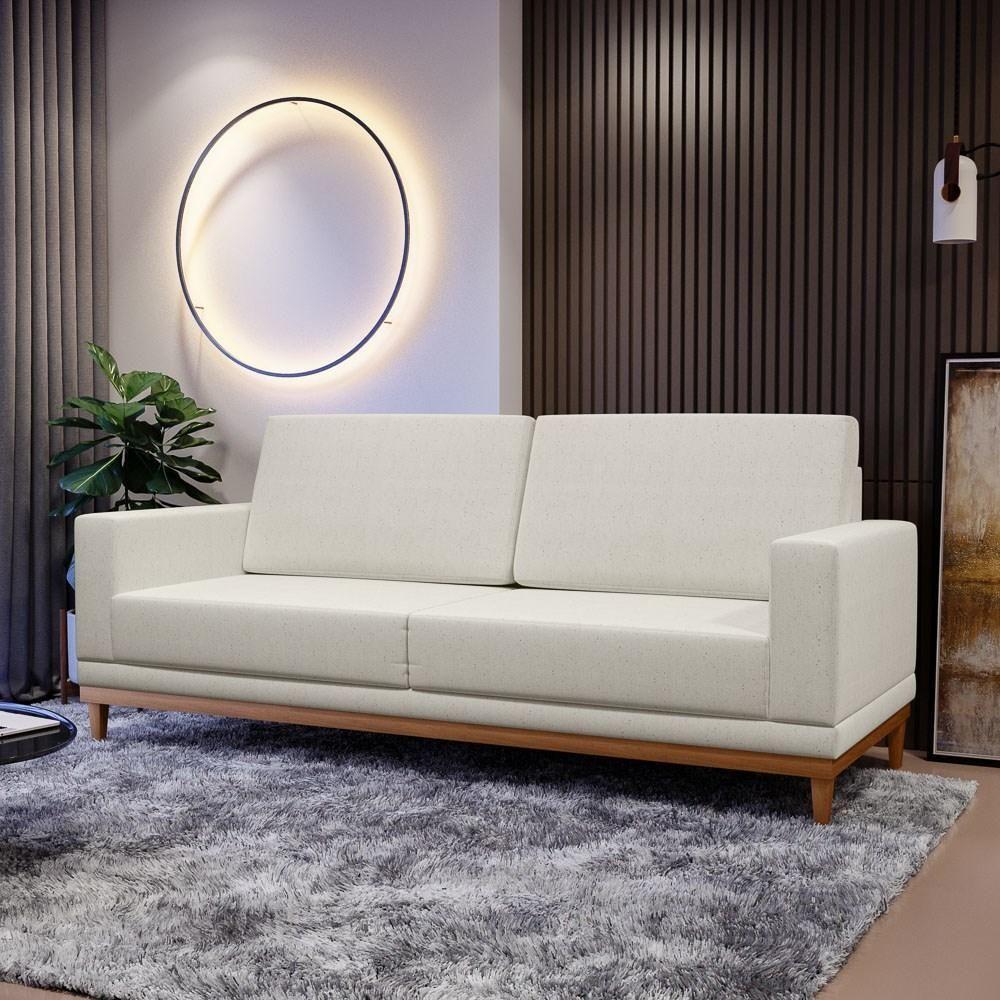 Sofá Living 145cm 2 Lugares Kayrós D05 Linho Cru - Mpozenato - 6