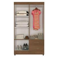 Kit Guarda-roupa Solteiro 4 Portas Com Cômoda Sapateira Lisa Carvalho Oak - 7