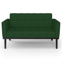 Sofá Namoradeira E 1 Poltrona Base Madeira Preto Ana Veludo Luxo Verde - Ibiza - 7