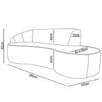 Sofá Living 4 Lugares 280cm Braço Esquerdo Mozart D06 Sintético Branco - Mpozenato