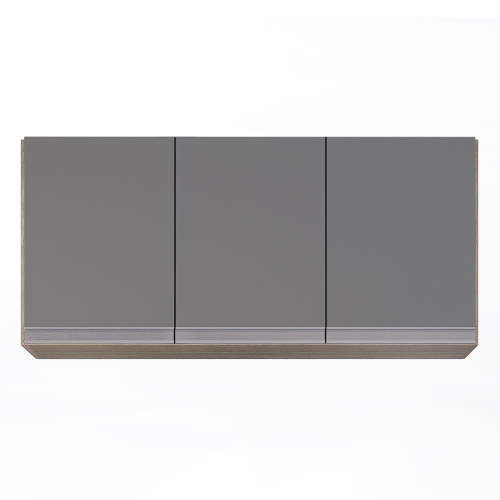 Armário De Cozinha Modulado De Canto 6 Peças Cp29 Balcão Com Tampo Castanho/cinza - Lumil - 4